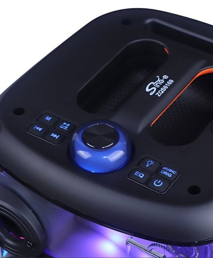 اسپیکر پارتی باکس بلوتوثی sing_e مدل ZQS_6169 با نور RGB و میکروفون وایرلس(ارسال رایگان