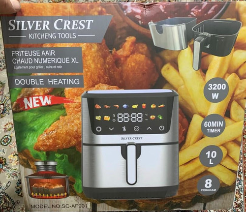 سرخکن بدون روغن سیلور کرست (Silver Crest) اصلی مدل SC-AF901 ظرفیت ۱۰ لیتر المنت بالا و پایین (Double Heating) ارسال رایگان