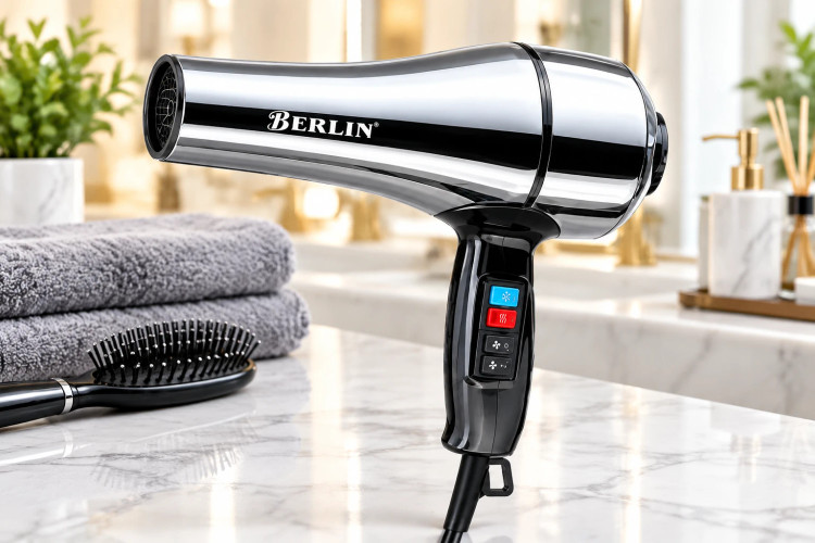 سشوار حرفهای برلین (BERLIN) مدل BL-1412 توان 6500 وات – بدنه استیل کروم ( ارسال رایگان)