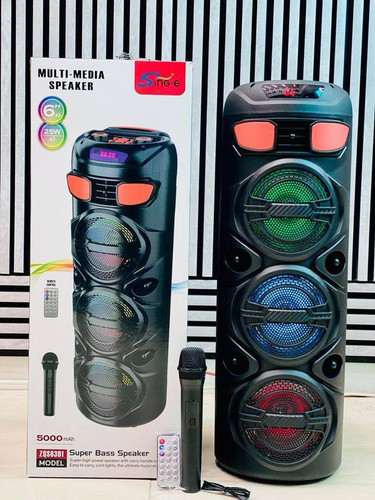 اسپیکر بلوتوثی قابل حمل مدل ZQS6301 به همراه میکروفون و ریموت کنترل (Super Bass) ارسال رایگان