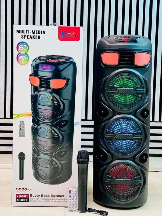 اسپیکر بلوتوثی قابل حمل مدل ZQS6301 به همراه میکروفون و ریموت کنترل (Super Bass) ارسال رایگان