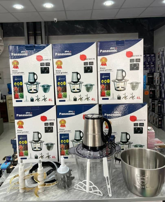 خردکن گوشت و سبزیجات پاناسونیک پلاس دو کاسه(Panasonic Plus Premium) – کاسه شیشهای ۴ لیتر + کاسه استیل