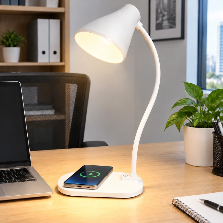 چراغ مطالعه رومیزی مدرن همراه با شارژر وایرلس (Wireless Charger Desk Lamp) ارسال رایگان