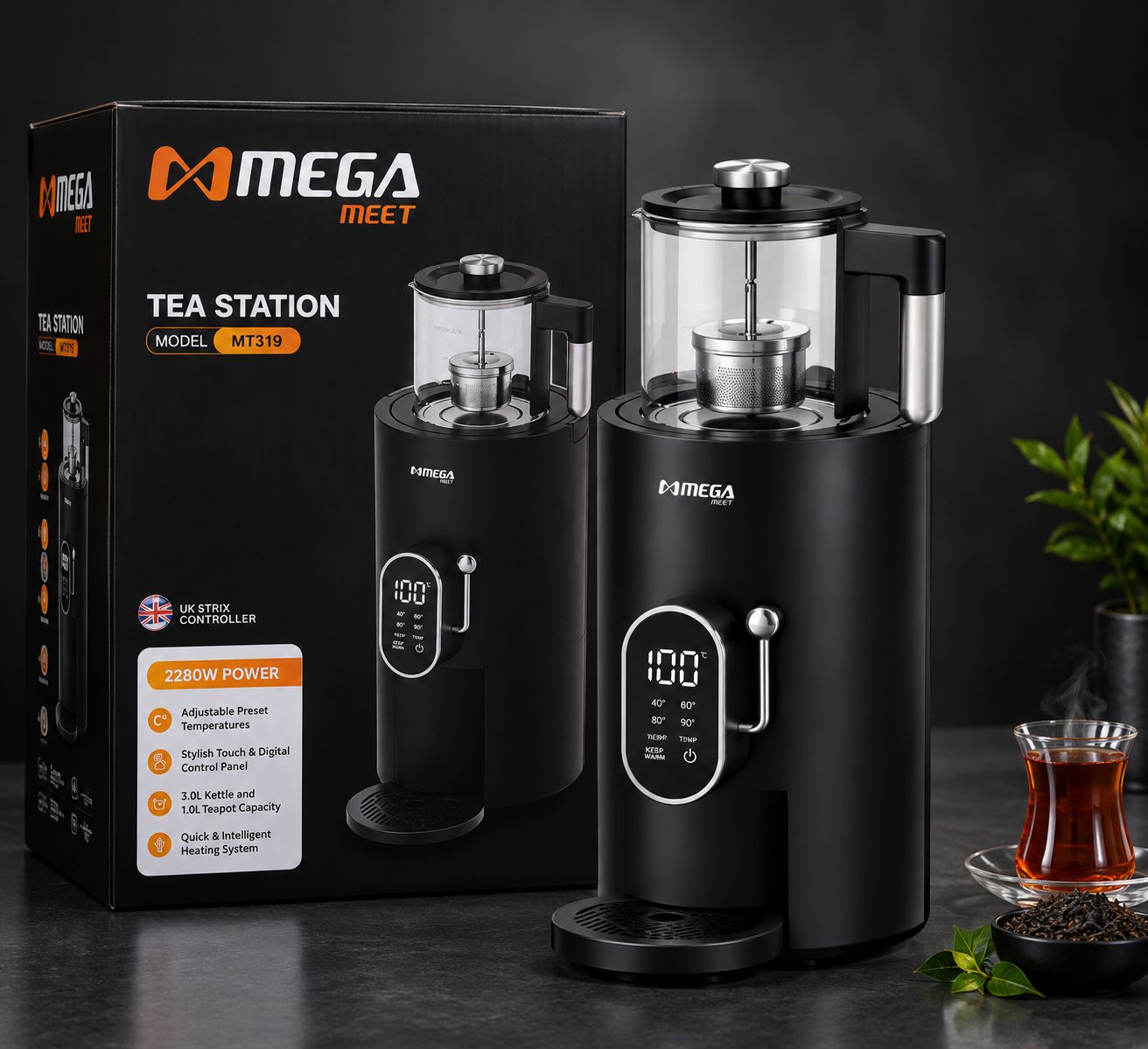 مگامیت (Mega Meet) سماور برقی مدل MT319 تحت لیسانس انگلستان ( ارسال رایگان)