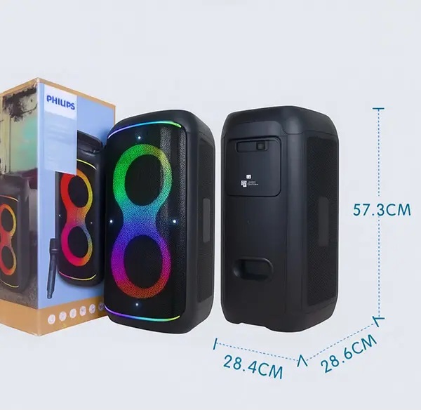 اسپیکر بلوتوثی و پارتی‌باکس قابل حمل فیلیپس مدل Philips TAX3079 به همراه میکروفون بی‌سیم ( ارسال رایگان)